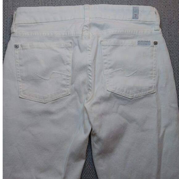 7 For All Mankind Favorite Jeans Women's 28 28X32 White Out Straight Leg - Picture 11 of 16